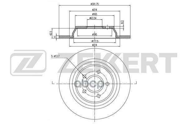 Диск торм. задн. Ford Mondeo V 14- Zekkert арт. bs-6341