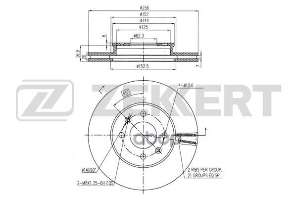 Диск Торм. Перед. Kia Picanto Iii 17- Zekkert арт. bs-6440
