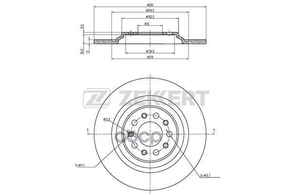 Диск торм. задн. Jeep Cherokee V 13- Zekkert арт. bs-6468