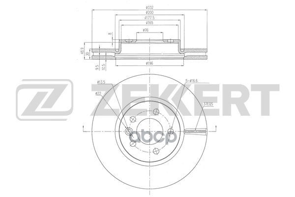 Диск Торм. Перед. Vw Amarok 10- Zekkert арт. bs-6480