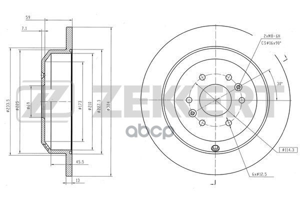 Диск тормозной задн. Kia Mohave 07- Zekkert арт. bs-6588