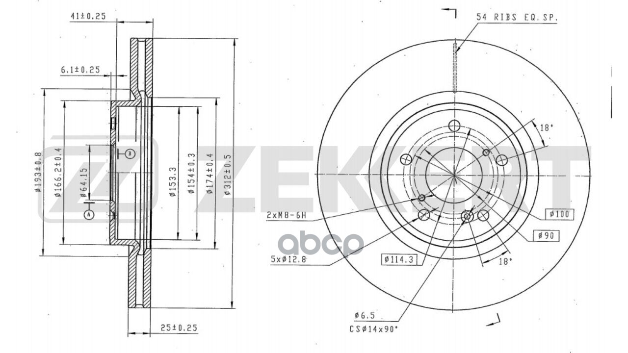 Диск Тормозной Передний Honda Cr-V V 17- Zekkert арт. bs-6610