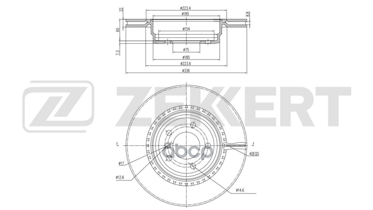 Диск тормозной задний BMW 3 (E90/91/92/93) 04-  X1 (E84) 09- Zekkert арт. bs-6614