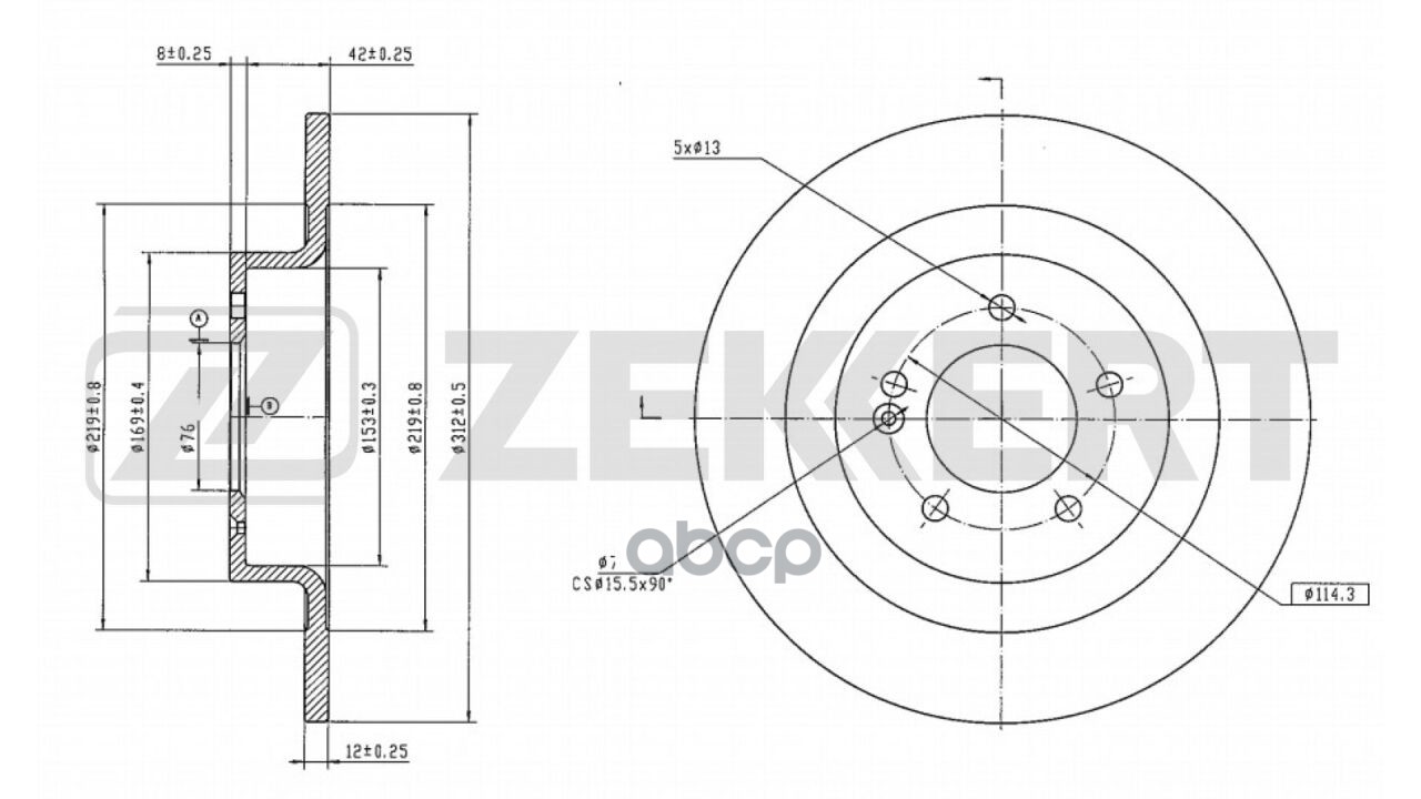 Диск тормозной задний Jac J7 20- Zekkert арт. bs-6671
