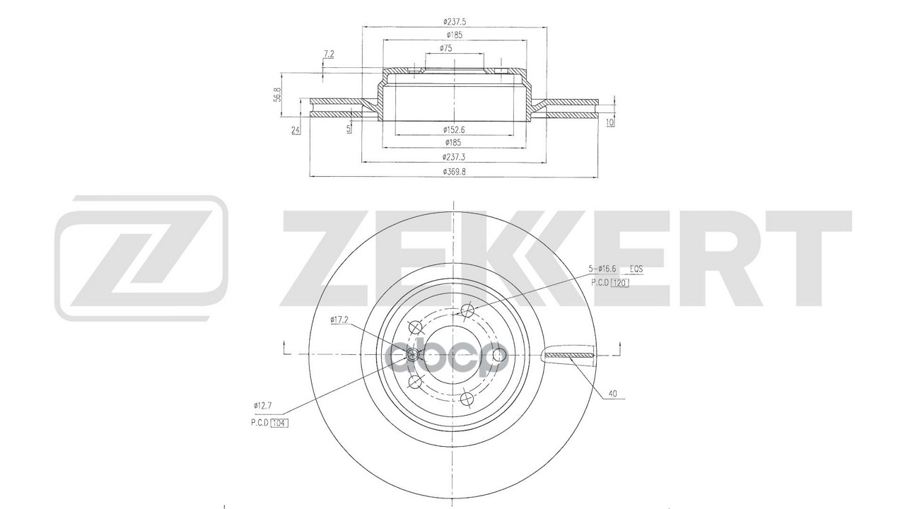 Диск Тормозной Задн. Bmw 5 Gran Turismo (F07) 09-  7 (F01  F02  F03  F04) 08-  Alpina B7 (F01  F02) Zekkert арт. bs-6677