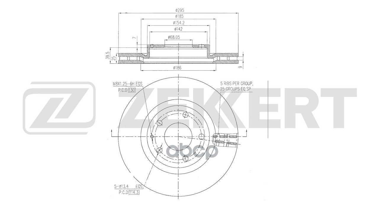 Диск Тормозной Перед. Mazda 3 Iv 19- Zekkert арт. bs-6695