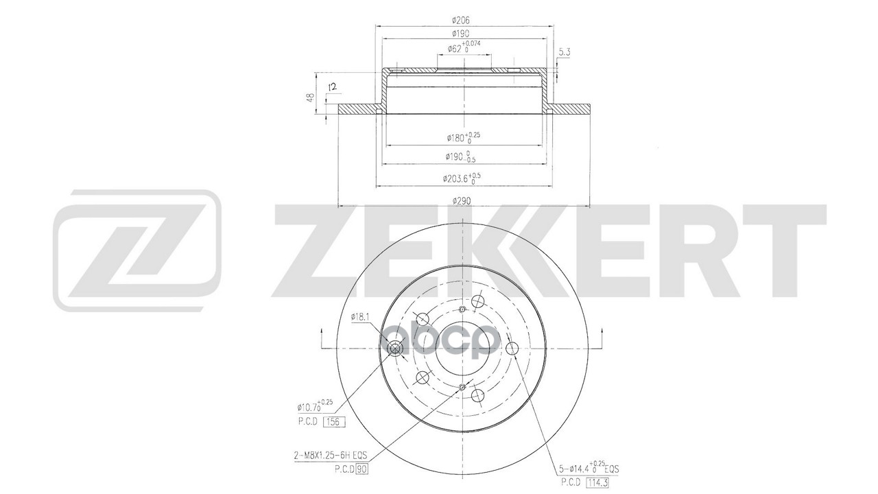 Диск тормозной задн. Toyota Prius Plus (W40) 11-  Mirai (JPD10) 14- Zekkert арт. bs-6802