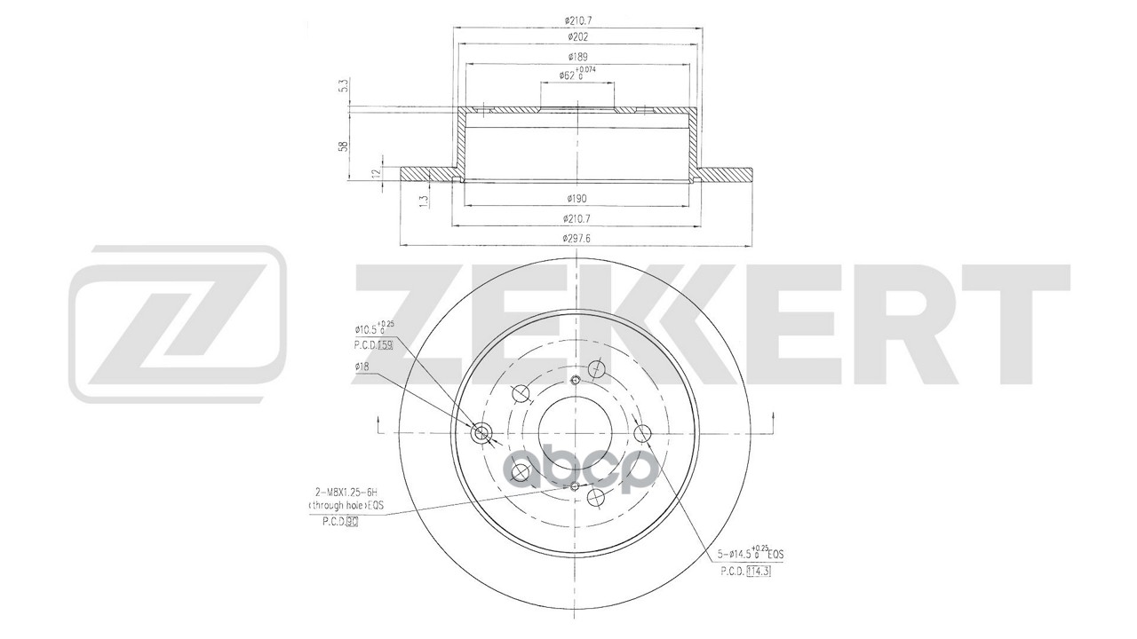 Диск Тормозной Задн. Toyota Alphard/Vellfire (H20) 08- Zekkert арт. bs-6803