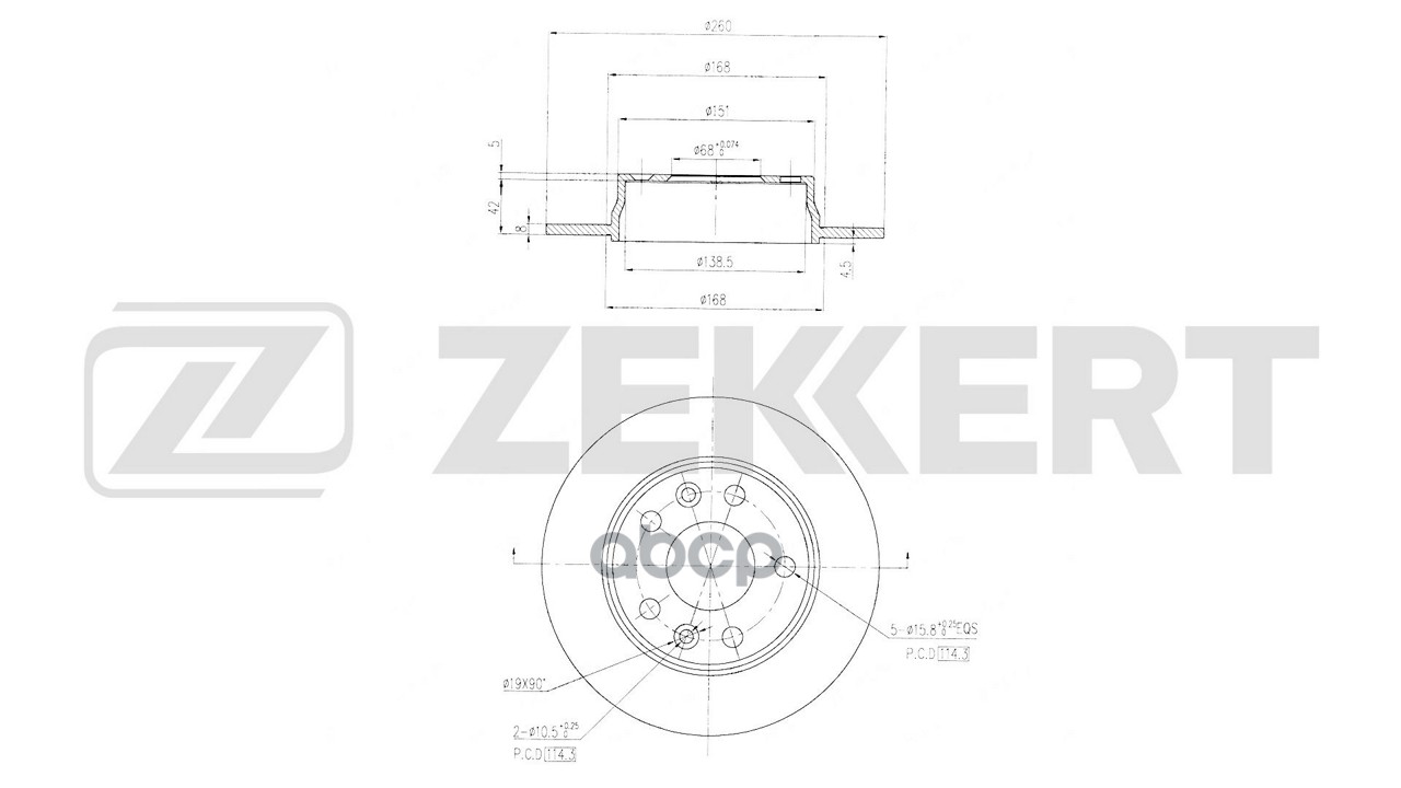 Диск Тормозной Задн. Nissan Juke (F16_) 19-  Renault Megane Iv 15-  Kaptur Ii 20- Zekkert арт. bs-6805