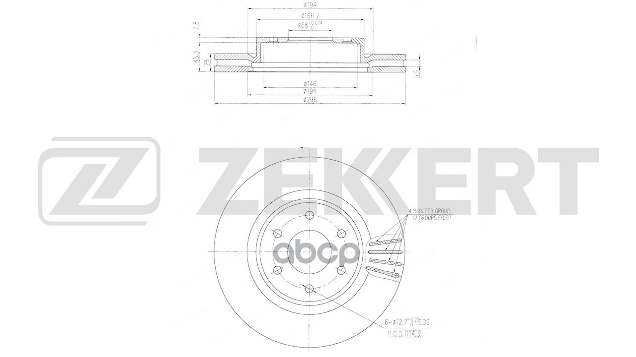 Диск Тормозной Перед. Nissan Navara Np300 (D40) 05- Zekkert арт. bs-6818