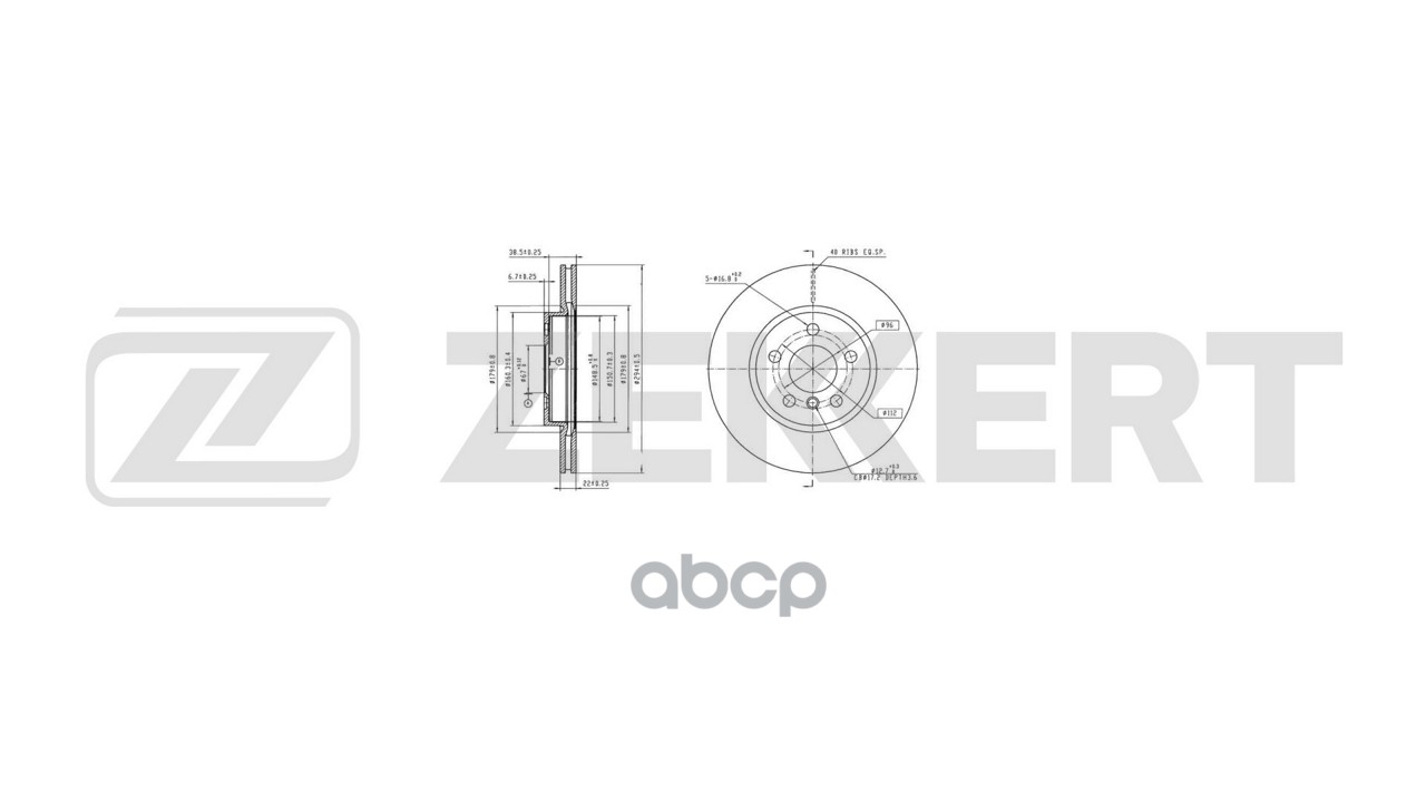 Диск тормозной передний BMW 2 Active Tourer (F45) 13-  Mini Cooper S (F55) 13-  Cooper Clubman (F54) Zekkert арт. bs-6835