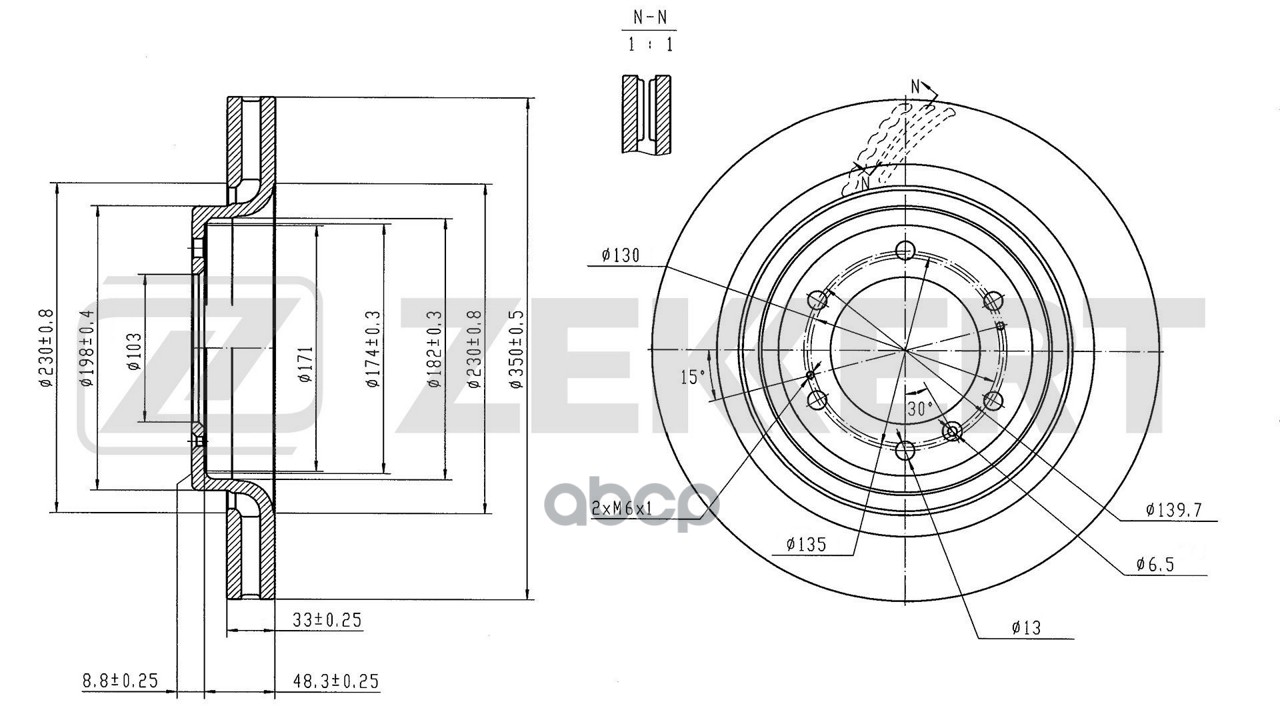 Диск тормозной передний Tank 500 21- Zekkert арт. bs-6844