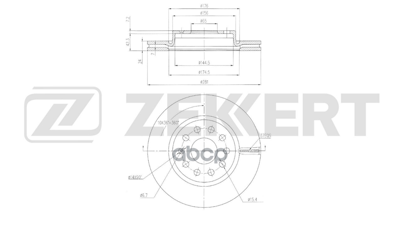 Диск тормозной передний Jetta VS5 19-  VS7 19-  VA7 24- Zekkert арт. bs-6850