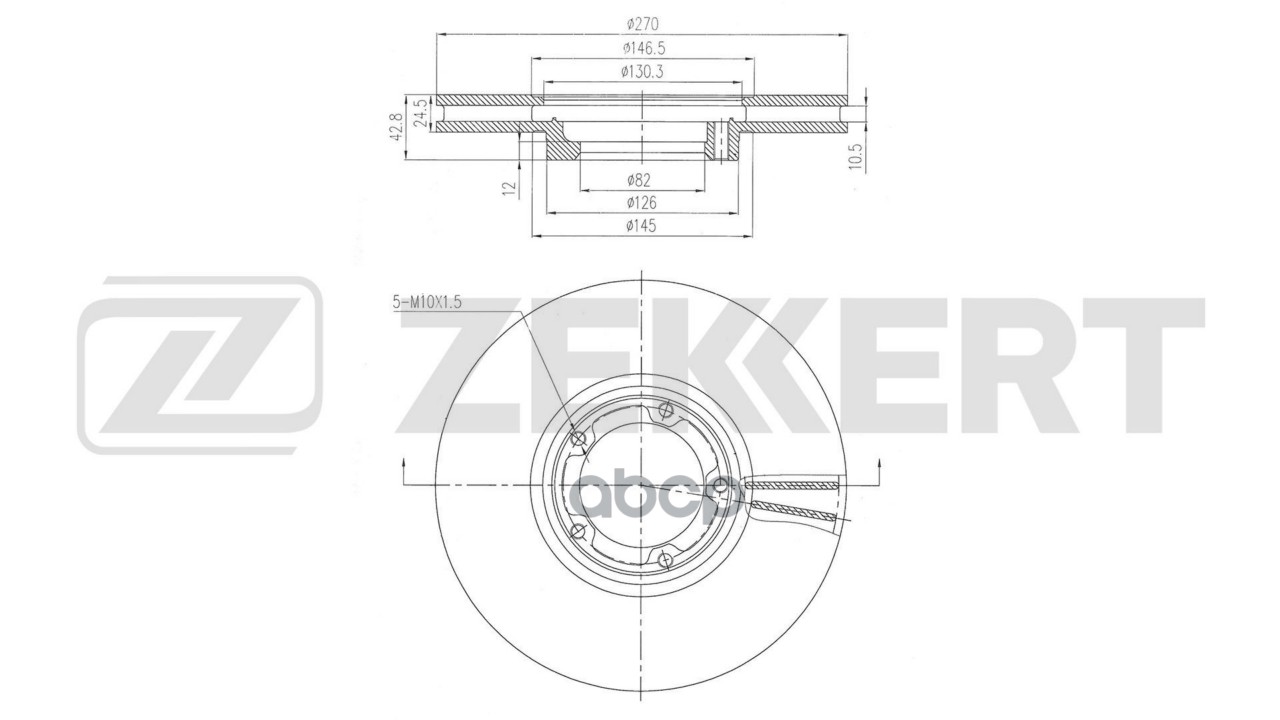 Диск тормозной передний JAC Sunray 10- Zekkert арт. bs-6862