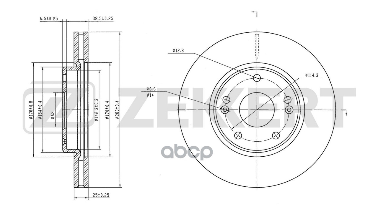 Диск тормозной передний Changan UNI-V 22-  Lamore 23- Zekkert арт. bs-7002