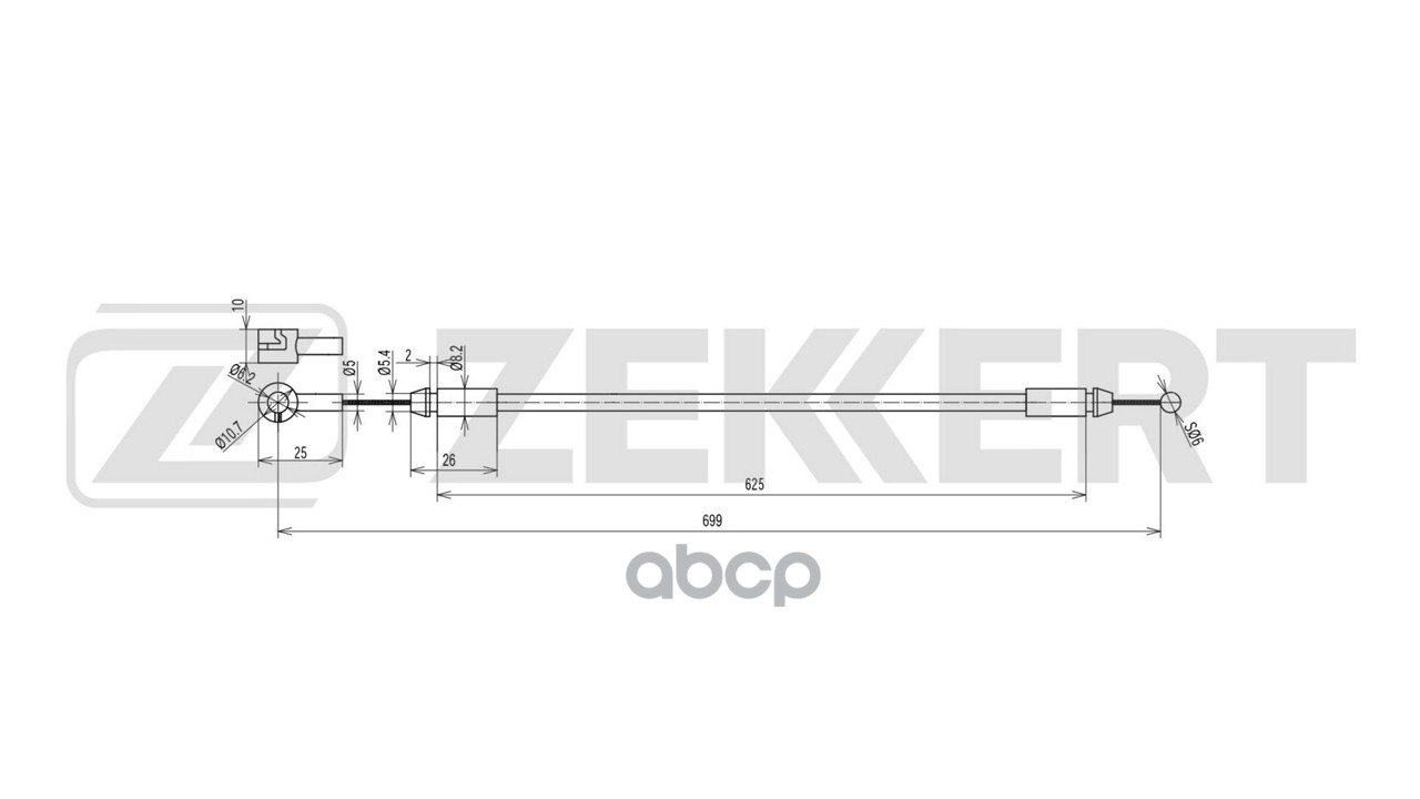 Трос капота Kia Rio II 05- Zekkert арт. bz-1929