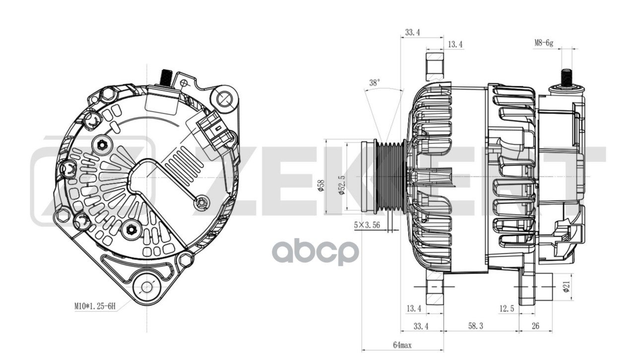 Генератор Renault Koleos 08- Zekkert арт. ge-1020