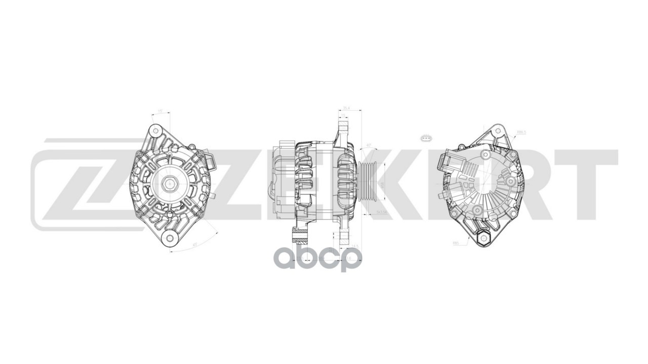 Генератор Hyundai Solaris IV 10-  i20 08-  Kia Rio III 11-  Venga 10- Zekkert арт. ge-1025