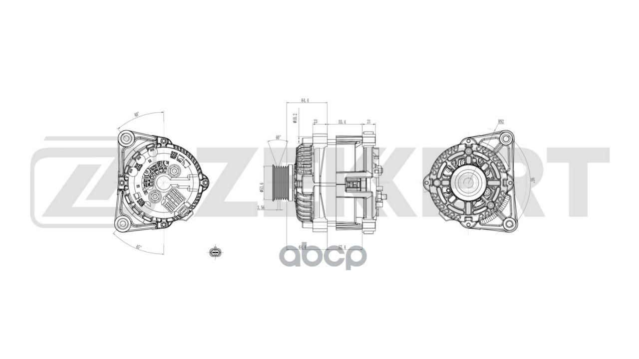 Генератор Chevrolet Cruze (J300  J305) 09-  Aveo (T300) 11-  Opel Astra J 09-  Insignia 08- Zekkert арт. ge-1028