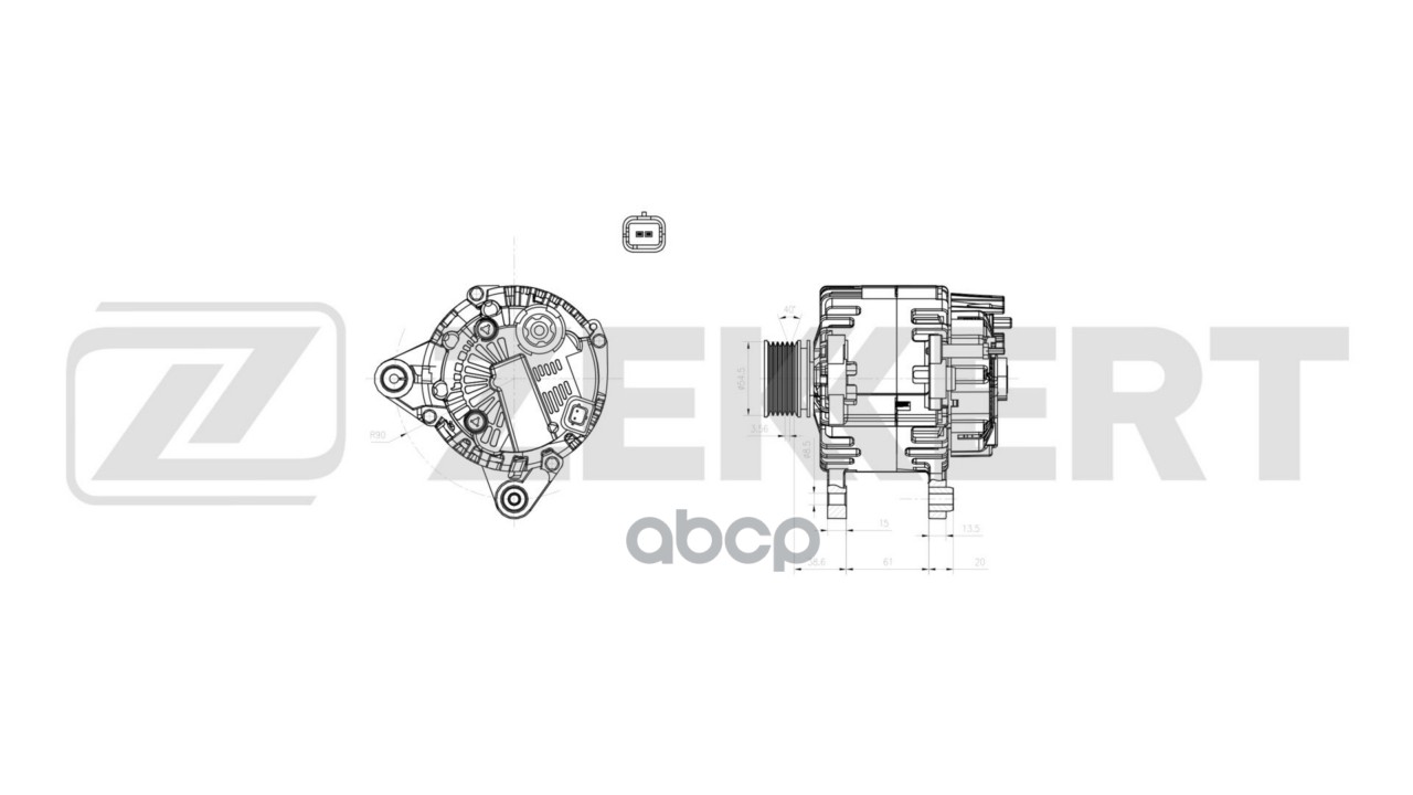 Генератор Renault Logan I  II 05-  Duster 10-  Dokker 12-  Sandero 09- Zekkert арт. ge-1030