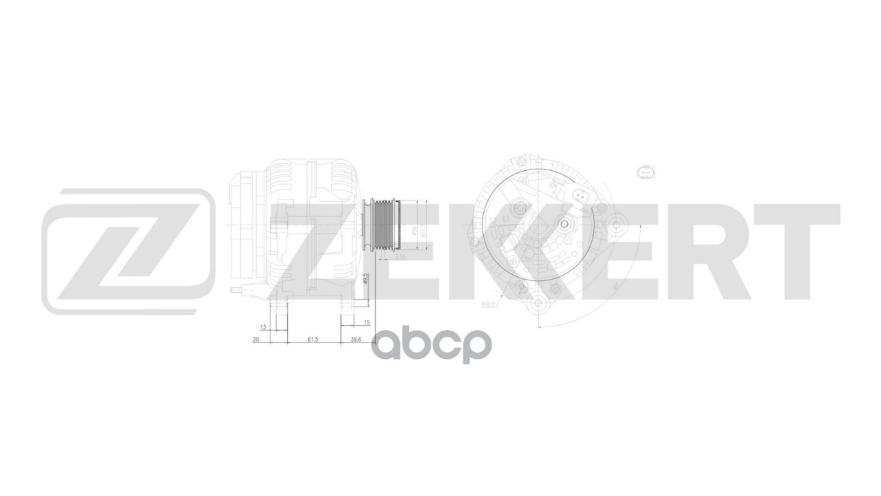 Генератор VW Passat VI 05-  Tiguan 07-  Golf V  VI 03-  Jetta V 05-  Audi A4 II 00-  A3 II 03-  A1 1 Zekkert арт. ge-1032