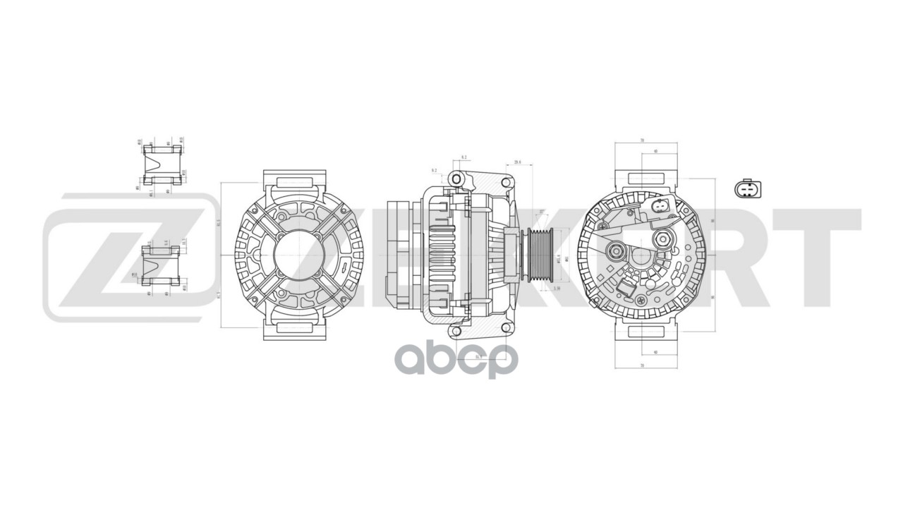 Генератор VW Passat VI  VII 05- Tiguan 07-  Golf VI 09-  Jetta IV 10-  Audi A6 II 01-  A4 I-III 96- Zekkert арт. ge-1033