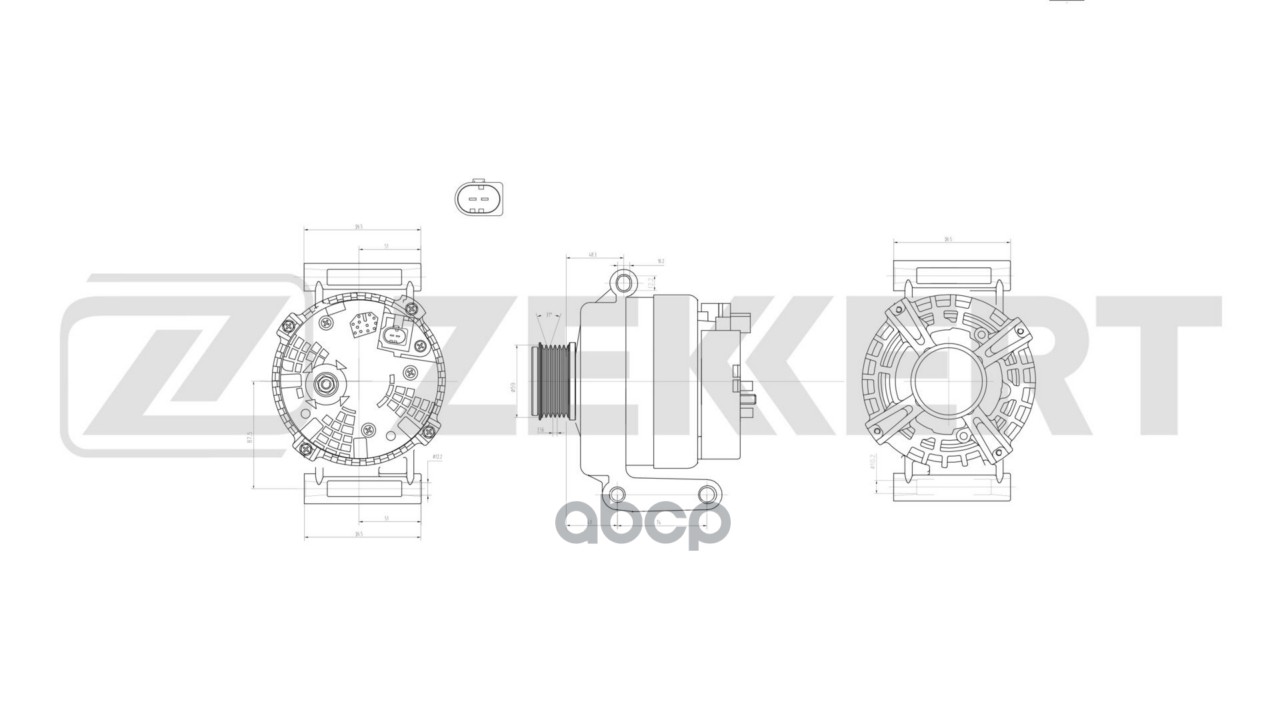 Генератор Ford Transit VI 11-  Tourneo Custom 11-  Peugeot Boxer (250) 11-  Citroen Jumper (250  290 Zekkert арт. ge-1036