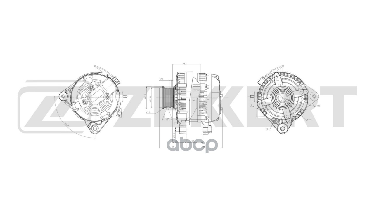 Генератор Toyota Rav 4 (A30) 05-  Camry (V40) 01- Zekkert арт. ge-1042