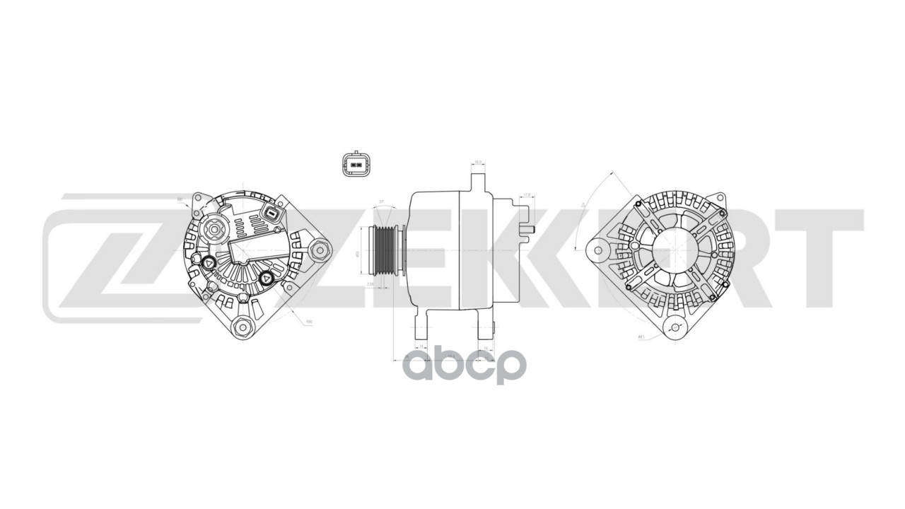 Генератор Nissan Tiida (C11  SC11) 07-  Micra (K12) 02-  Renault Logan 06-  Duster 11-  Dacia Duster Zekkert арт. ge-1043