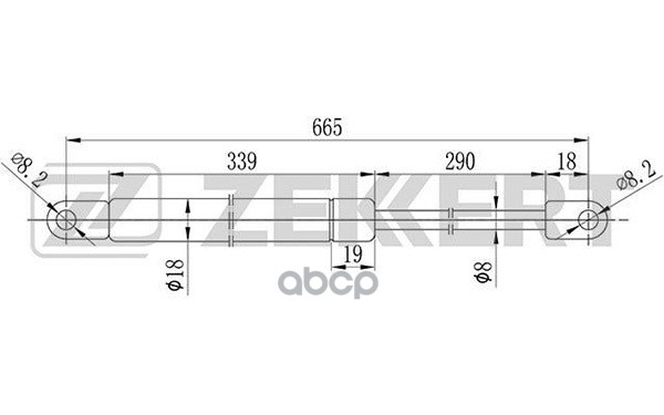 Пружина газовая капота Audi 80 V 91- Zekkert арт. gf-1127
