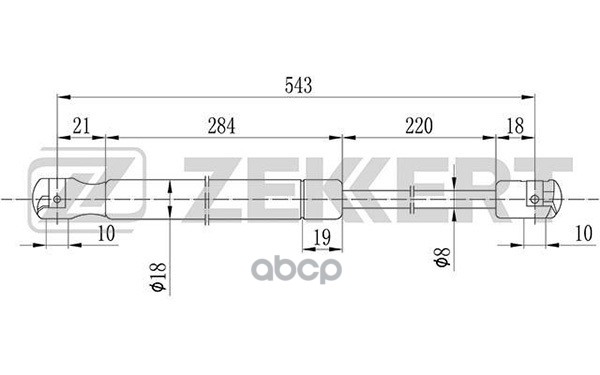 Пружина газовая капота Opel Astra H 04- Zekkert арт. gf-1175