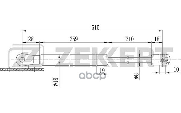 Пружина газовая капота Opel Omega B 94- Zekkert арт. gf-1339