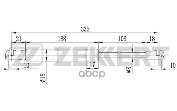 Пружина газовая капота Audi A6 95-  BMW 5 (E39) 95- Zekkert арт. gf-1423