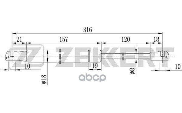 Пружина газовая капота BMW 3 (E46) 97- Zekkert арт. gf-1571