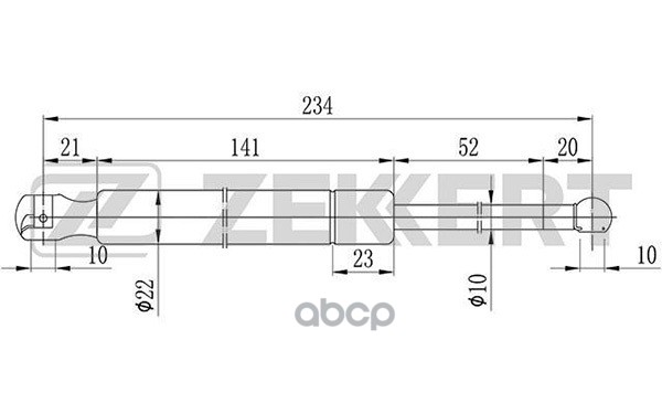 Пружина газовая капота MB M-Class (163) 98- Zekkert арт. gf-1589