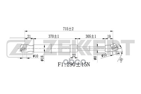 Пружина газовая капота Audi A3 II 03- Zekkert арт. gf-1646