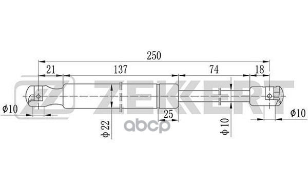 Пружина газовая капота Ford Mondeo III 00- Zekkert арт. gf-1719