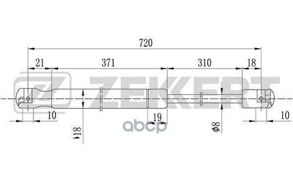 Пружина газовая капота Skoda Superb (3U4) 01- Zekkert арт. gf-1768