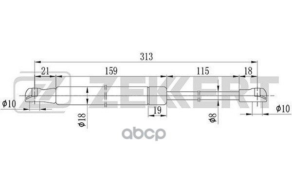 Пружина газовая капота BMW 5 (E60 E61) 01- (замена для GF-2026) Zekkert арт. gf-1815