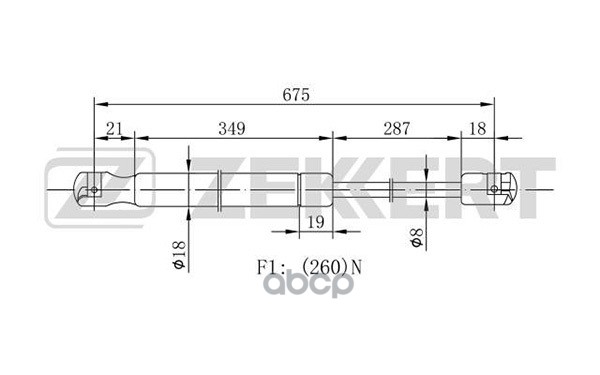 Пружина газовая капота MB CLS (219) 04-  E-Class (211) 02- Zekkert арт. gf-1827