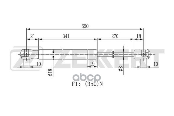 Пружина газовая капота MB C-Class (204) 11-  CLS (218) 11-  E-Class (207  212) 09- Zekkert арт. gf-1941