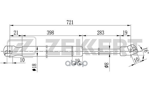 Пружина газовая капота Opel Insignia 08- Zekkert арт. gf-1989