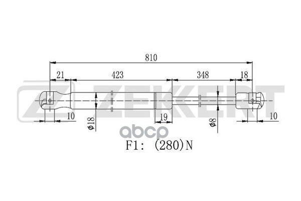 Пружина газовая капота MB G-Class (463) 89- Zekkert арт. gf-2222