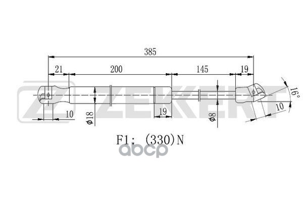 Пружина газовая капота Hyundai Sonata VI 10- Zekkert арт. gf-2243