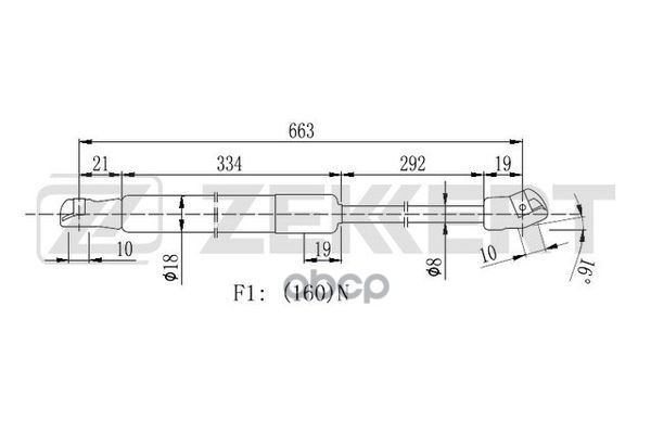 Пружина газовая капота Toyota Camry (V50) 11- Zekkert арт. gf-2245