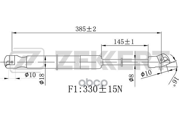 Пружина газовая капота Hyundai Sonata VI 09- Zekkert арт. gf-2481