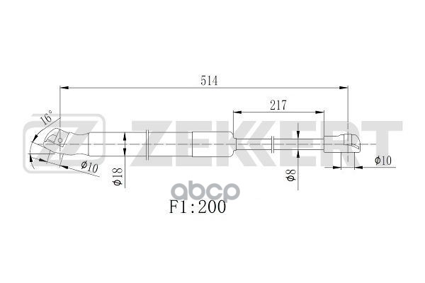 Пружина газовая капота Lexus RX (_L1_) 08- Zekkert арт. gf-2507