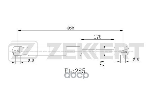 Пружина газовая капота Kia Sorento II 09- Zekkert арт. gf-2522