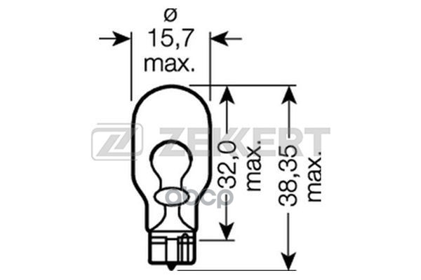 Лампа W16w (T15) 12V 16W W2.1x9.5d (Миним. Кол-Во Заказа 10 Шт) Zekkert арт. lp-1090