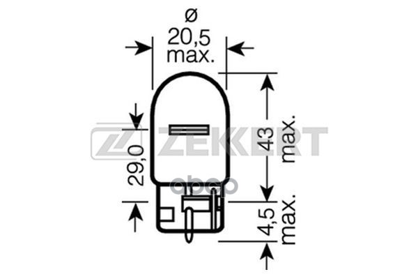 Лампа WY21W (T20) 12V 21W W3X16d (миним. кол-во заказа 10 шт) Zekkert арт. lp-1150